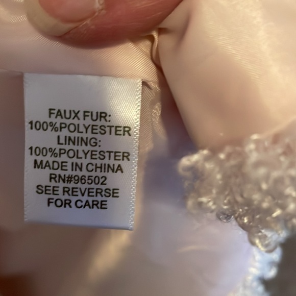 NWOT Krazy Kat fully lined polyester faux fur vest, open front, light pink, Sz S - Picture 4 of 5